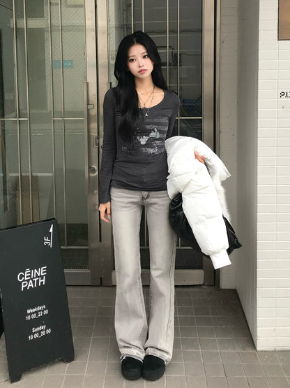 フラッグデザインロングスリーブTシャツ