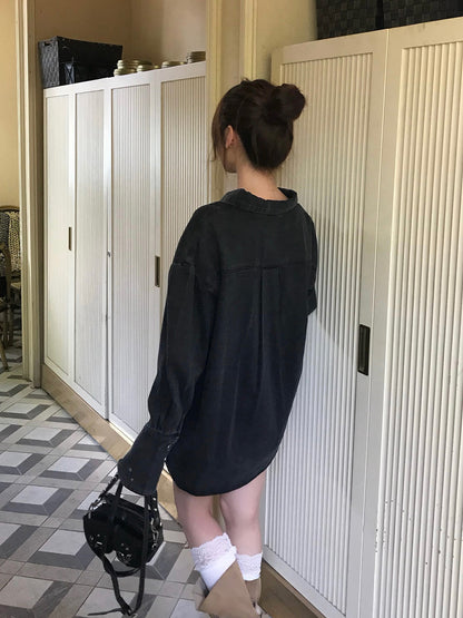 デニムラップショートパンツセットアップ