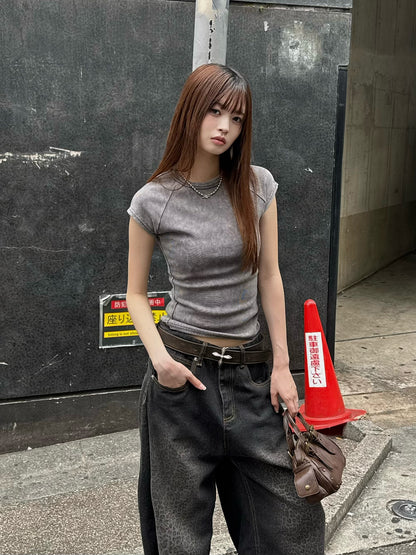 ウォッシュベーシックTシャツ