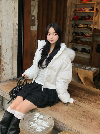 レースフリルティアードミニスカート　