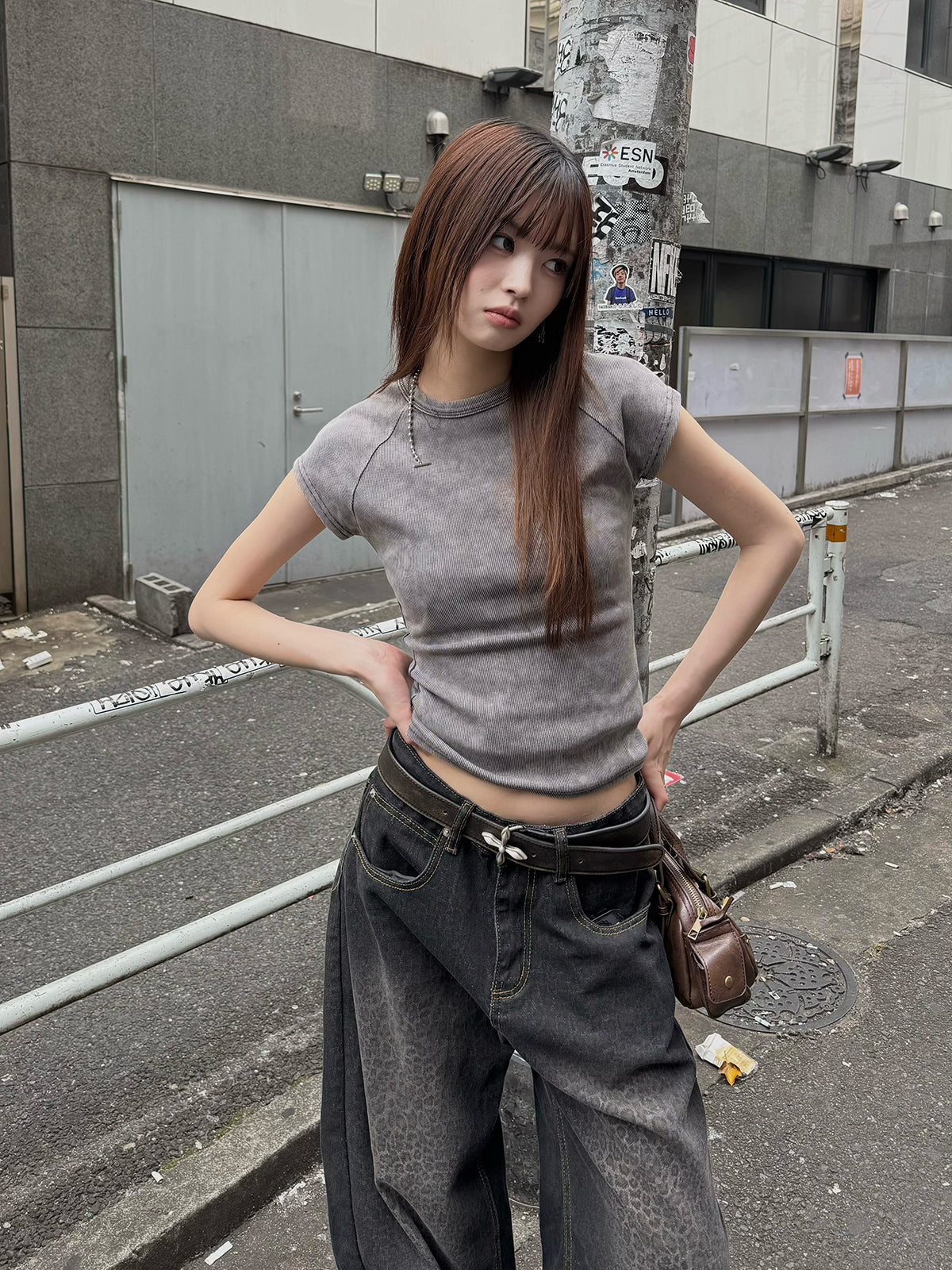 ウォッシュベーシックTシャツ