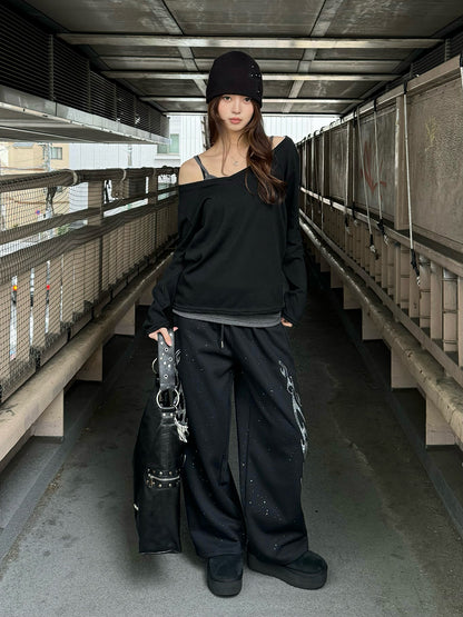 グリッターワイドスウェットパンツ