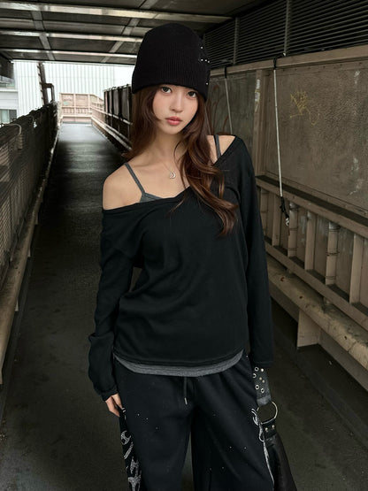 バックデザインルーズカットソー