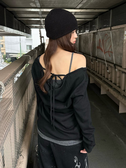 バックデザインルーズカットソー