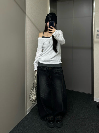 バックデザインルーズカットソー