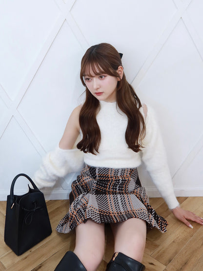 シャギーニットボレロセット