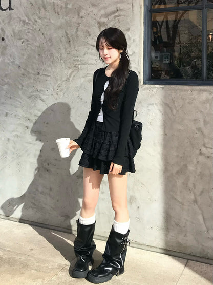 カットアウトレイヤードドットカットソー