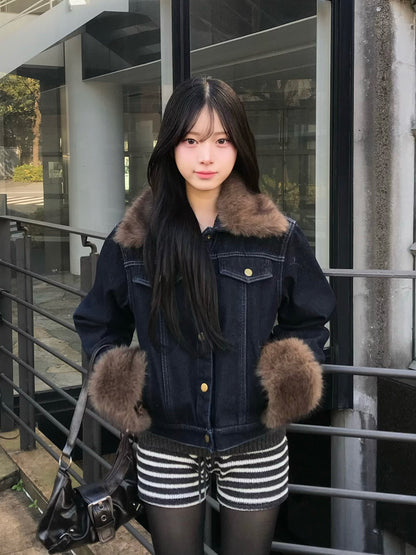 2WAYファータッチデニムジャケット