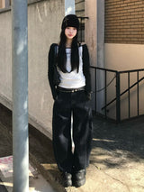 カーブバルーンワイドデニムパンツ - ブルー