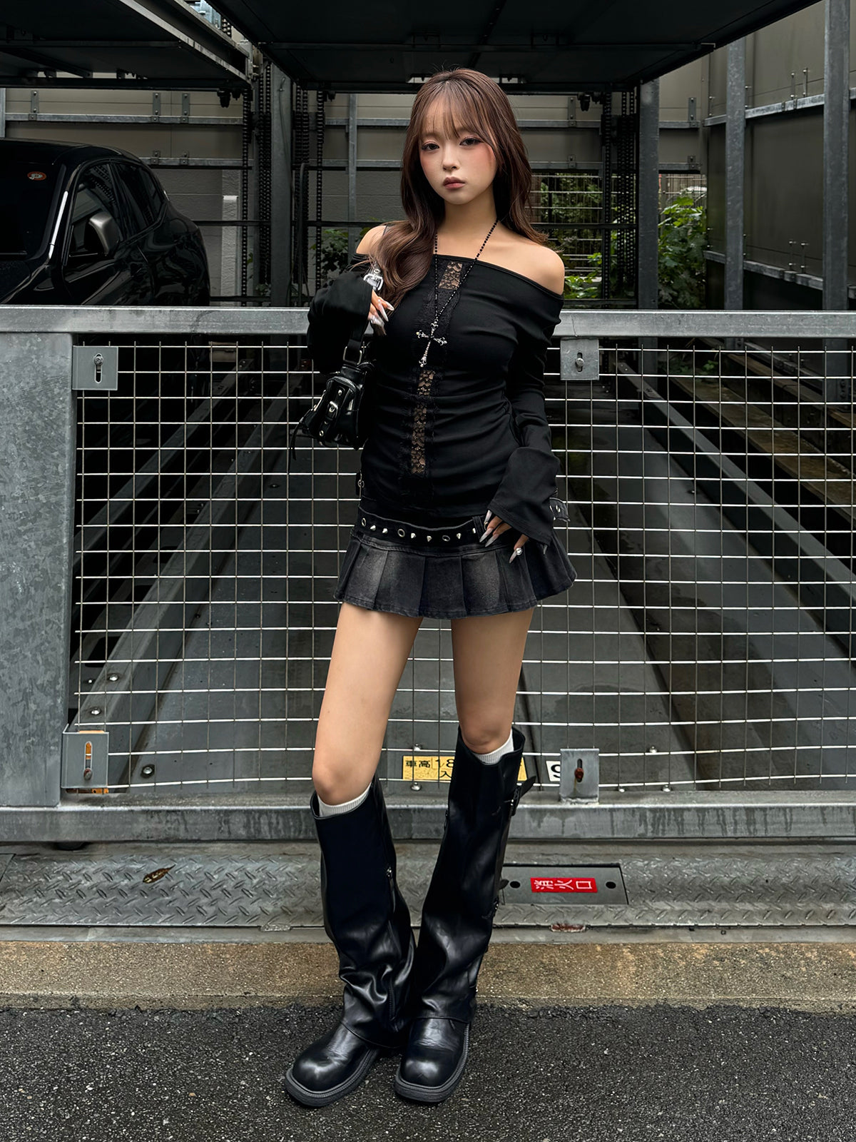 レースラインカットソー