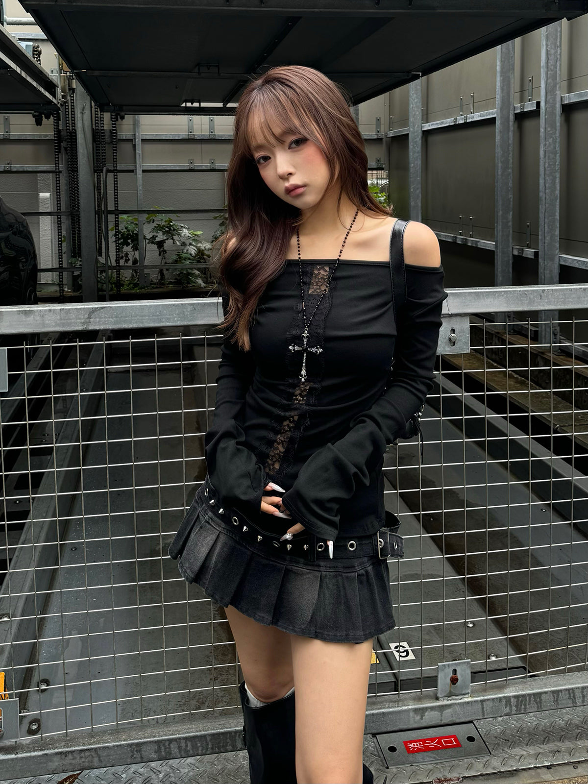 レースラインカットソー