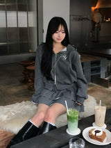 ラメロゴスウェットセットアップ - グレー