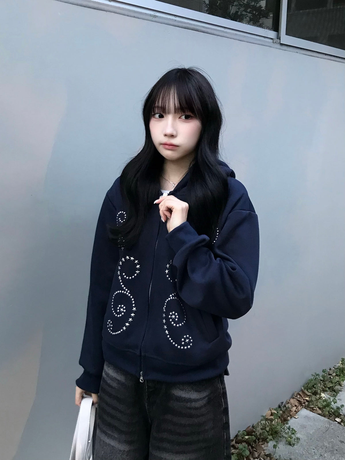 スタッズダブルジップパーカー – ANDOR ONLINE