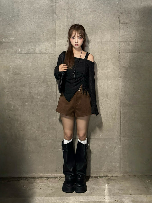 レオパードベルトセット短裤