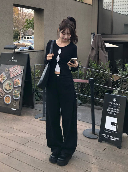 カットアウトレイヤードドットカットソー