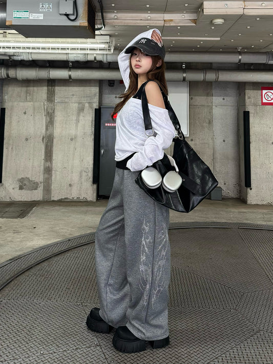 グリッターワイドスウェットパンツ