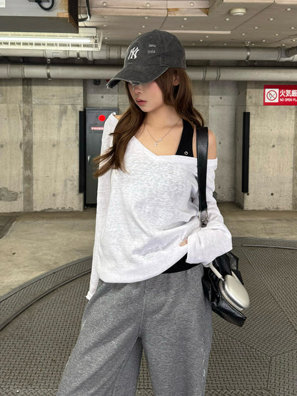 バックデザインルーズカットソー