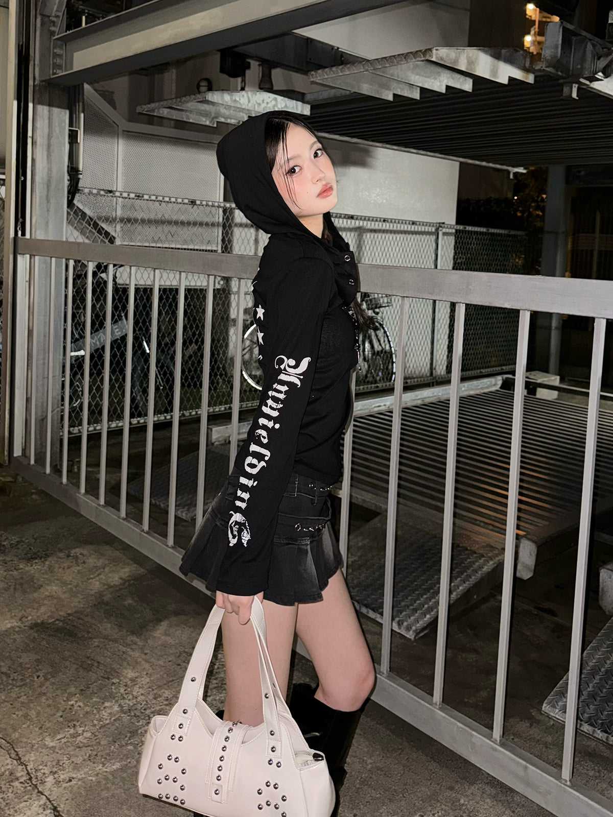 グラフィックフーディーカットソー