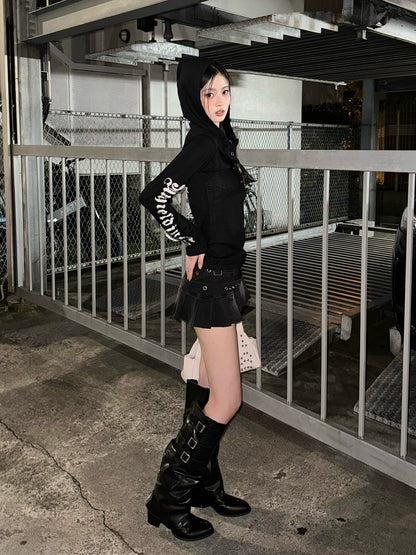 グラフィックフーディーカットソー