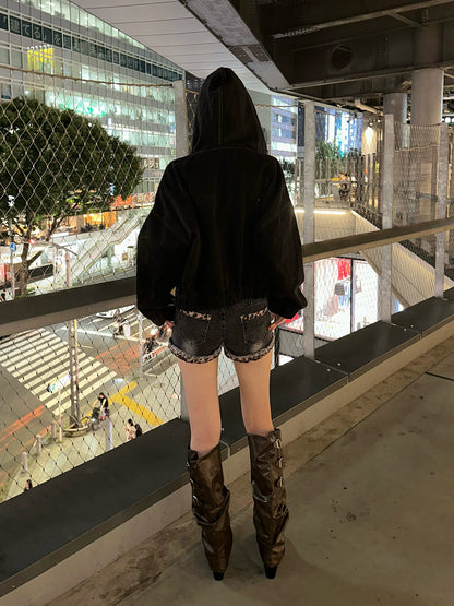 ダブルジップデニムジャケット