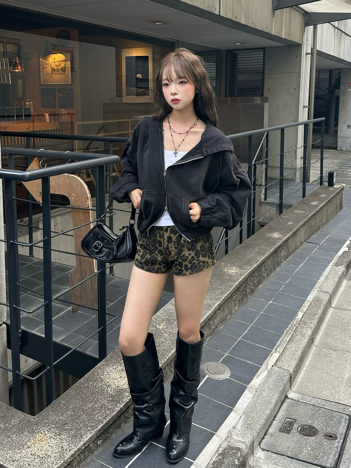 ダブルジップデニムジャケット