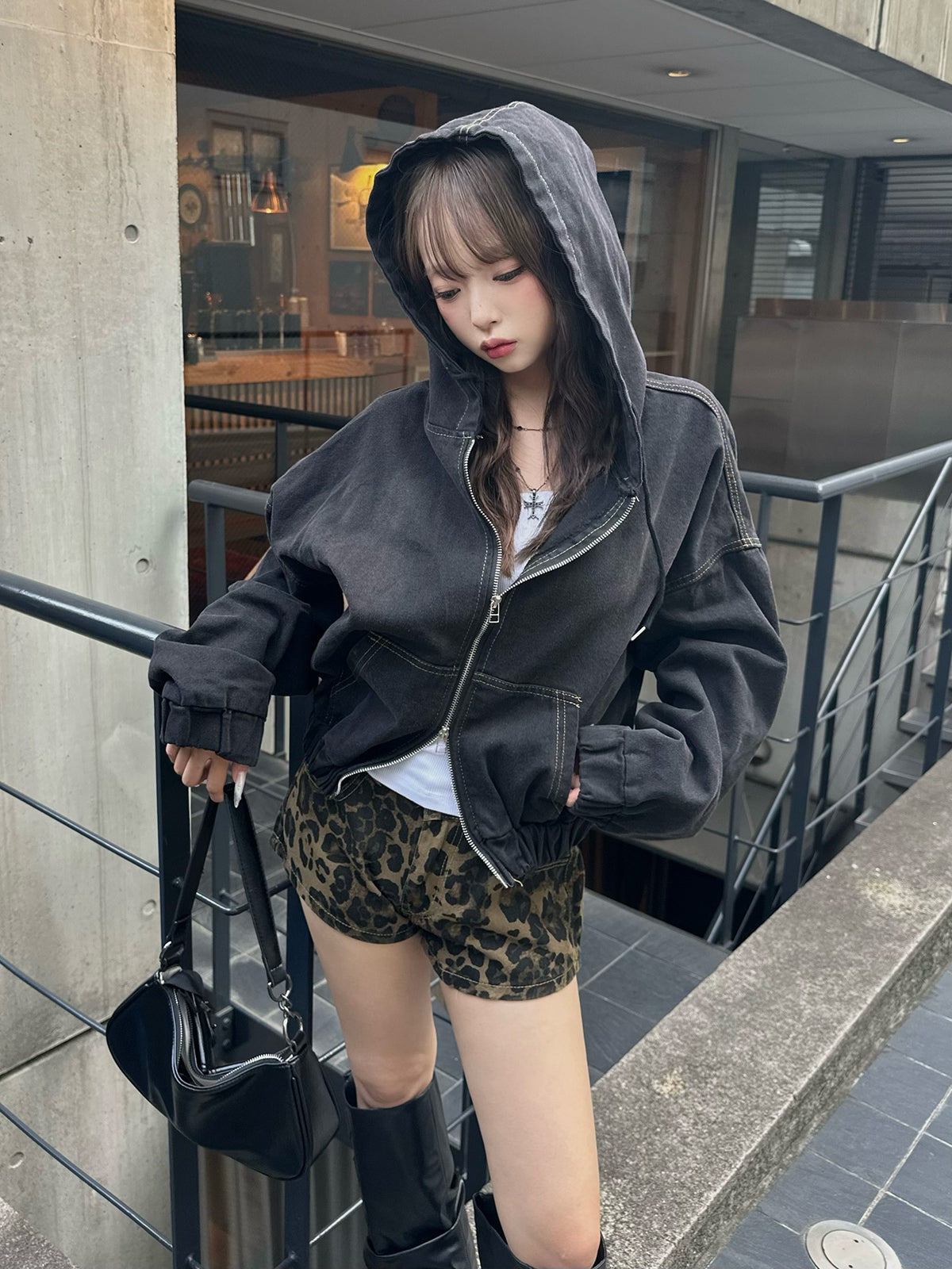 ダブルジップデニムジャケット