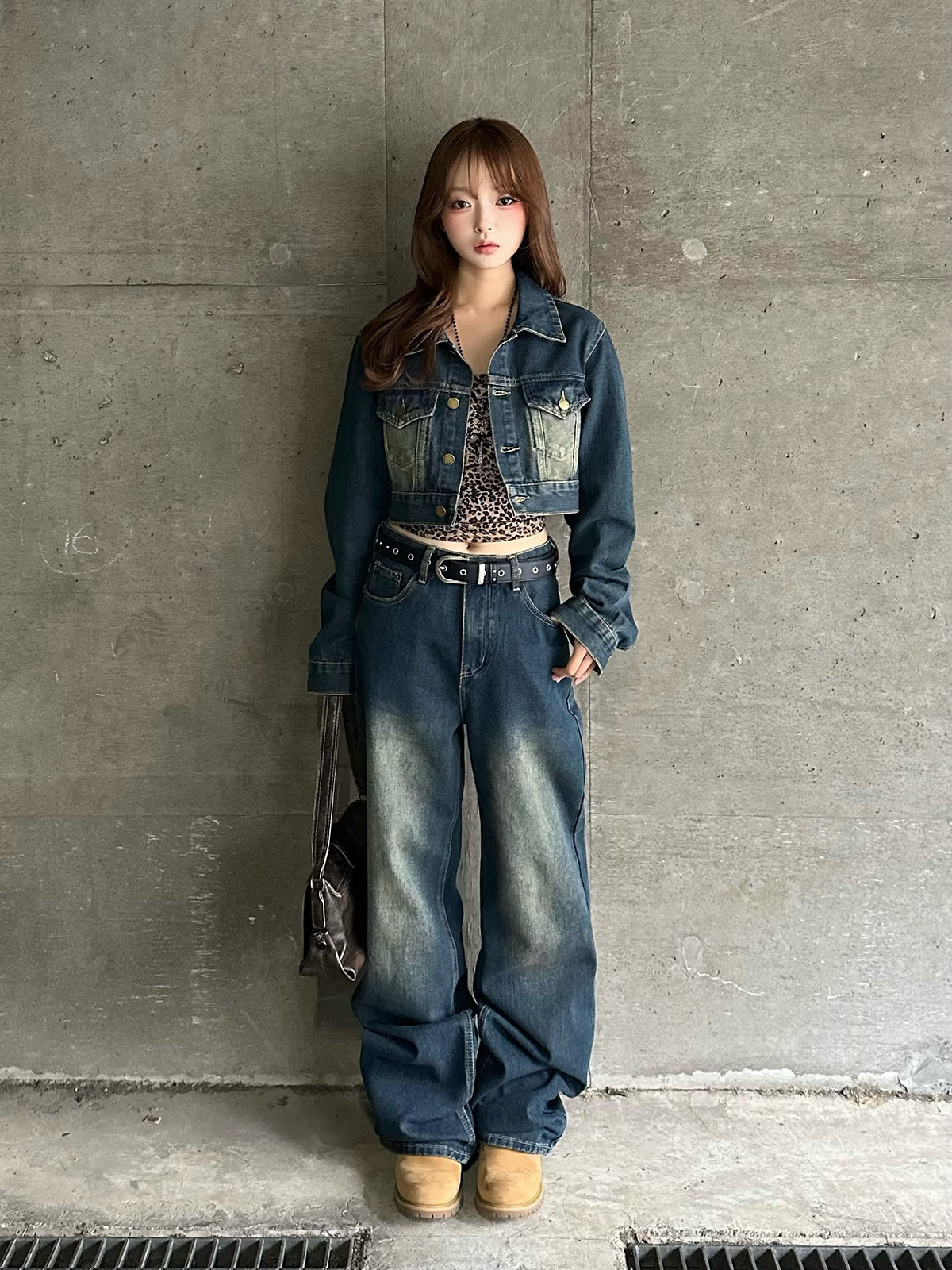 クロップドジャケットデニムセットアップ