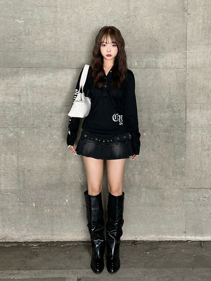 グラフィックフーディーカットソー