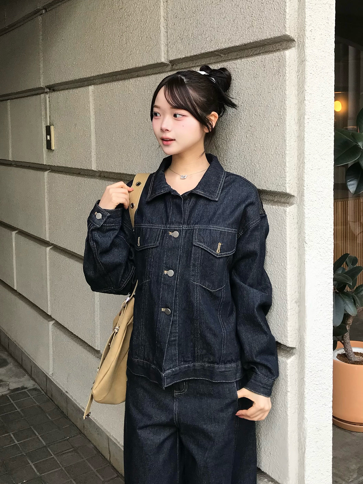 パ*ト様 CAHLUMN 新品　セットアップ　上下セット　ブラック セットアップ2点セット】 ドルマン長袖シャツ＆バギータックワイド