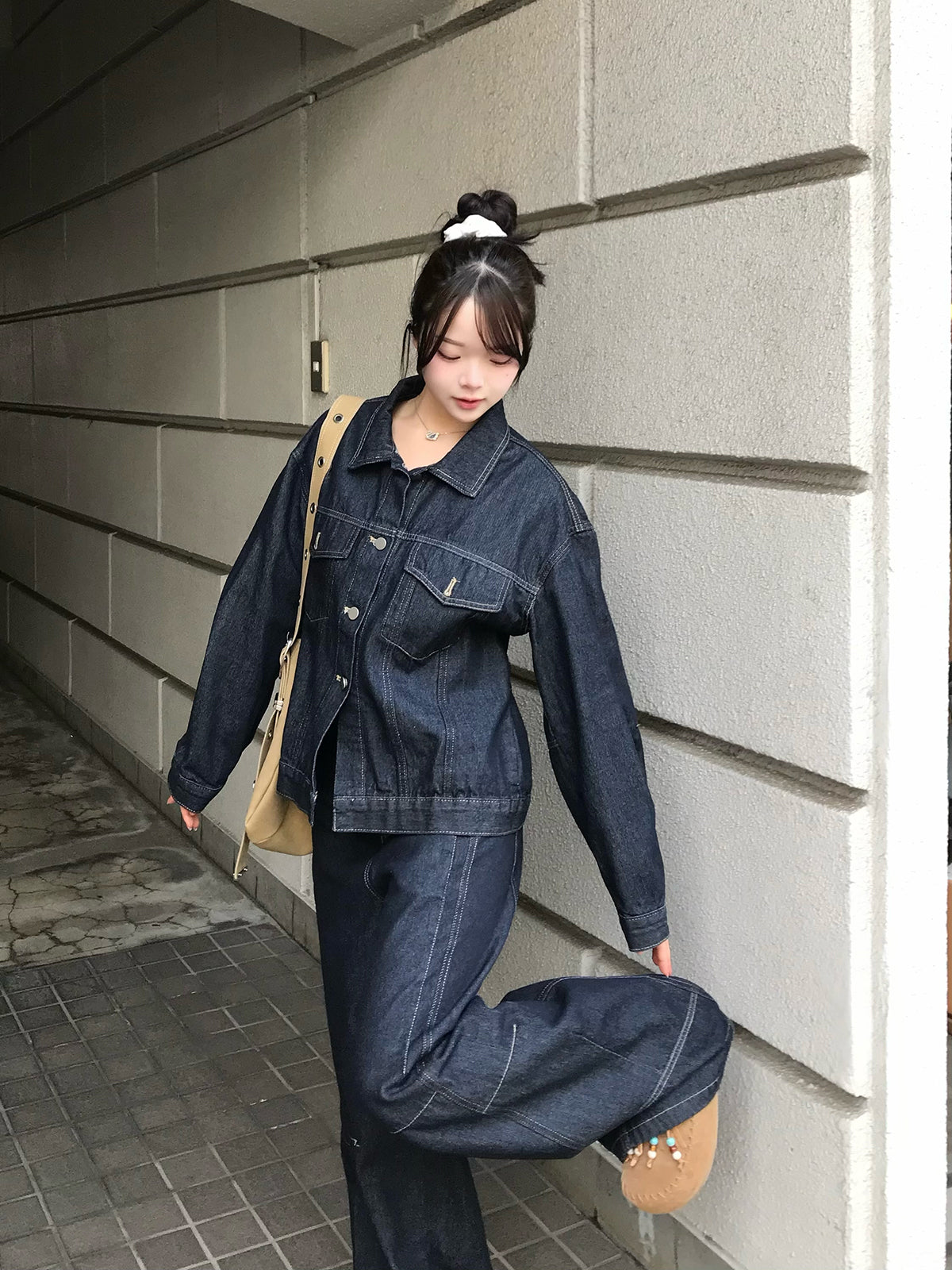 アジャストバックデニムセットアップ