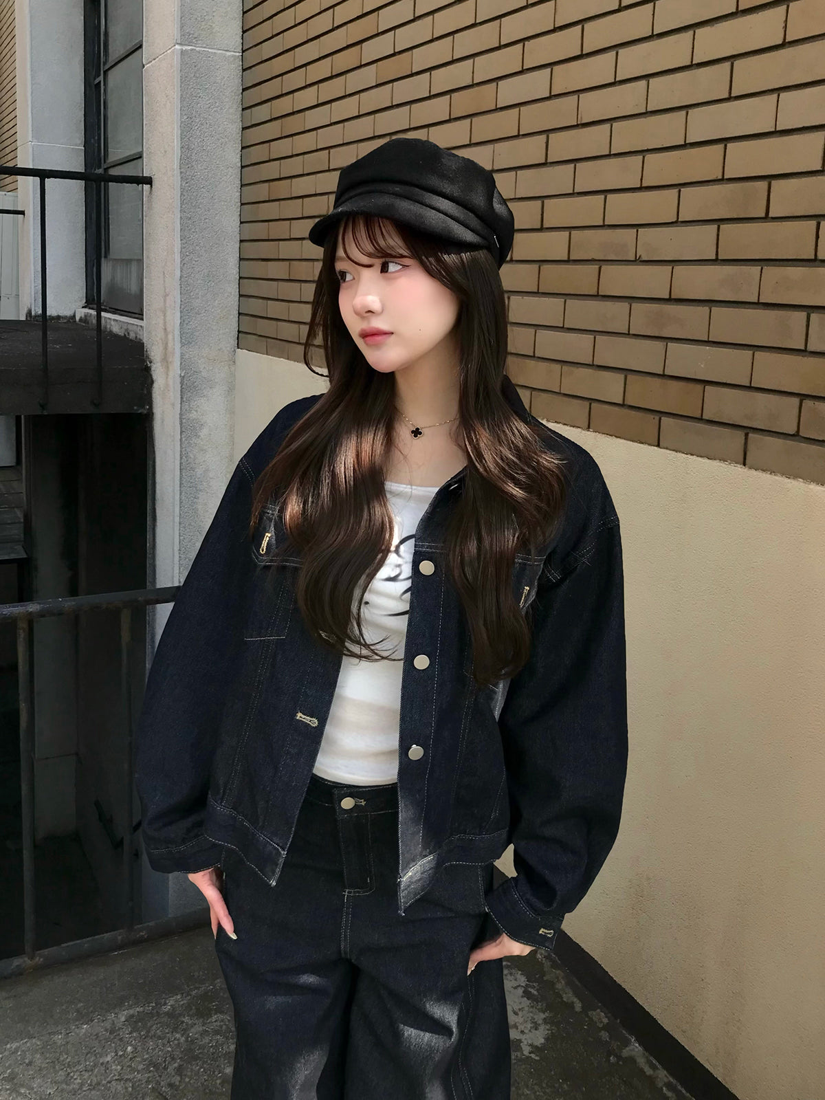 アジャストバックデニムセットアップ