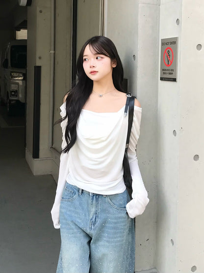 ベルトショルダーシアーカットソー