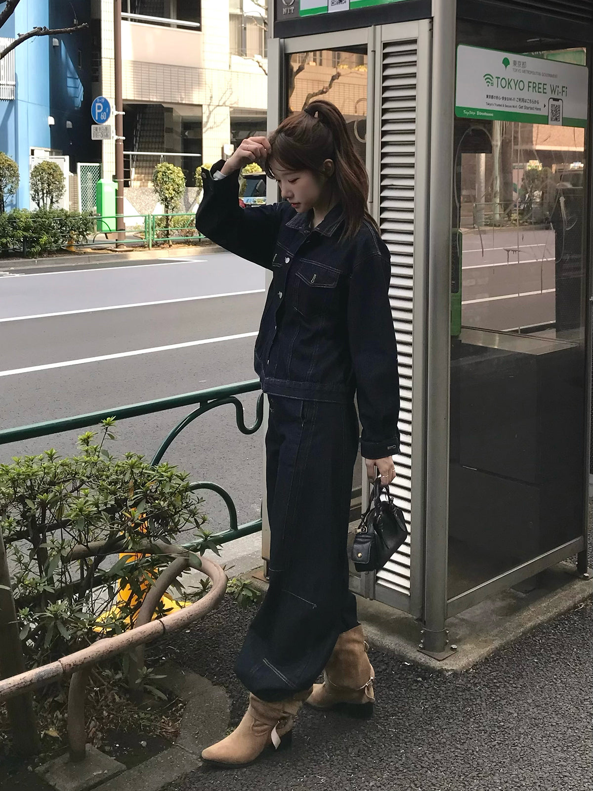 アジャストバックデニムセットアップ