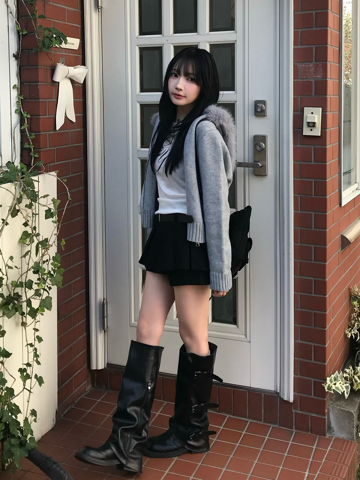 プリーツベルトミニスカパン