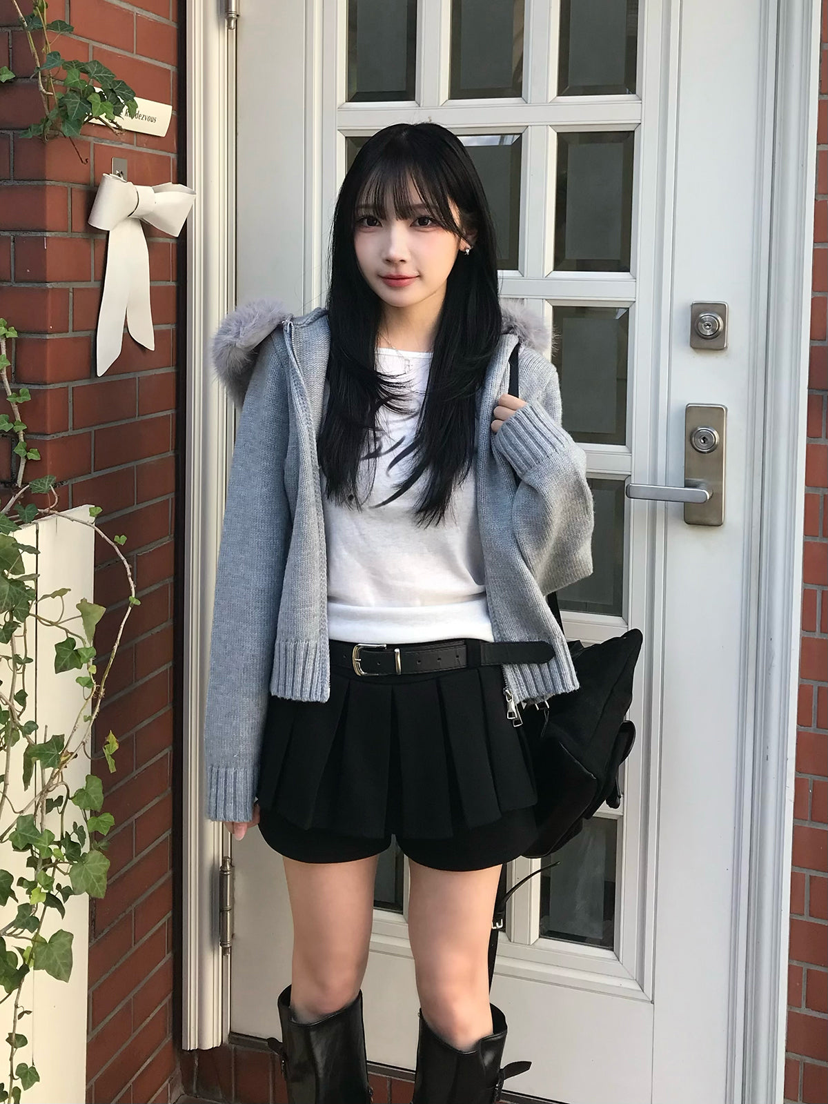 プリーツベルトミニスカパン