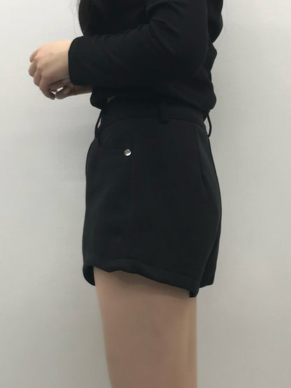 하이웨스트 더블 버튼 숏팬츠