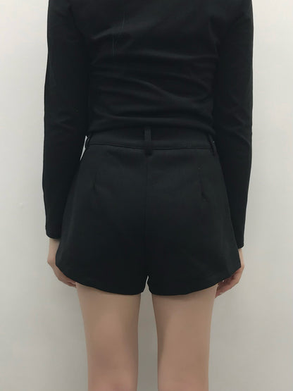 하이웨스트 더블 버튼 숏팬츠