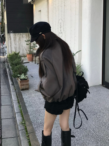 スタンドカラーダブルボタンコート