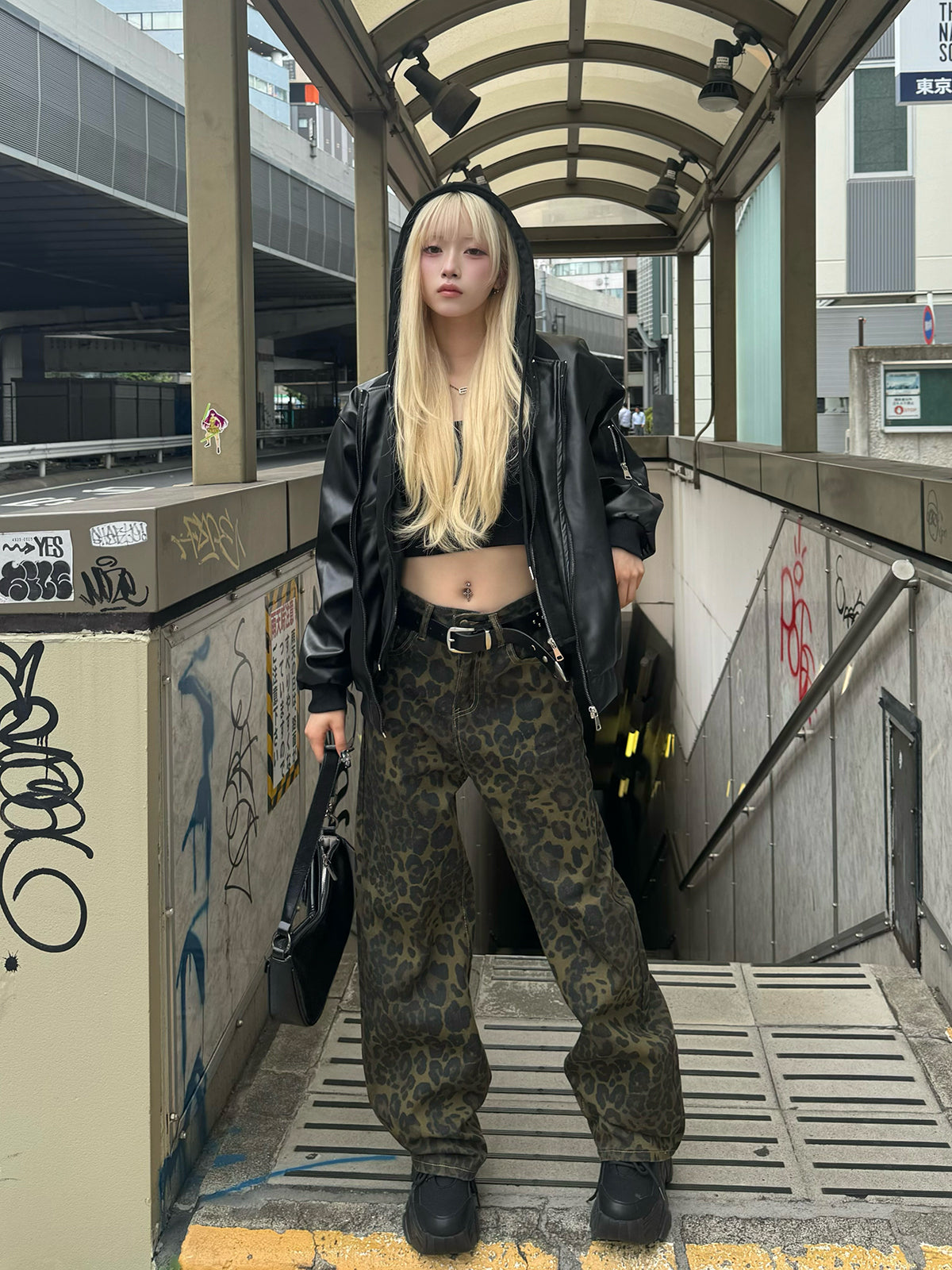 レオパードワイドストレートデニムパンツ – ANDOR ONLINE