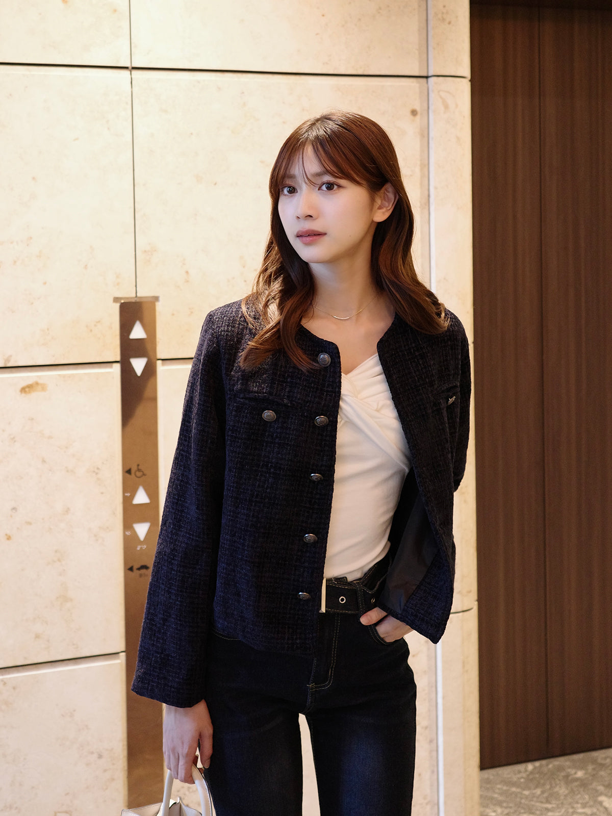 ノーカラーツイードジャケット – ANDOR ONLINE