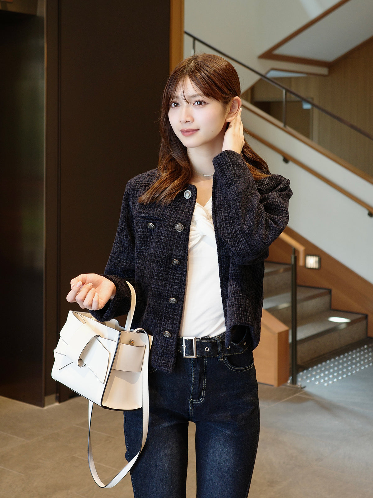 【新品・未使用品】 L’Or ノーカラー ツイード ジャケット モノトーン ノーカラーツイードジャケット – ANDOR ONLINE