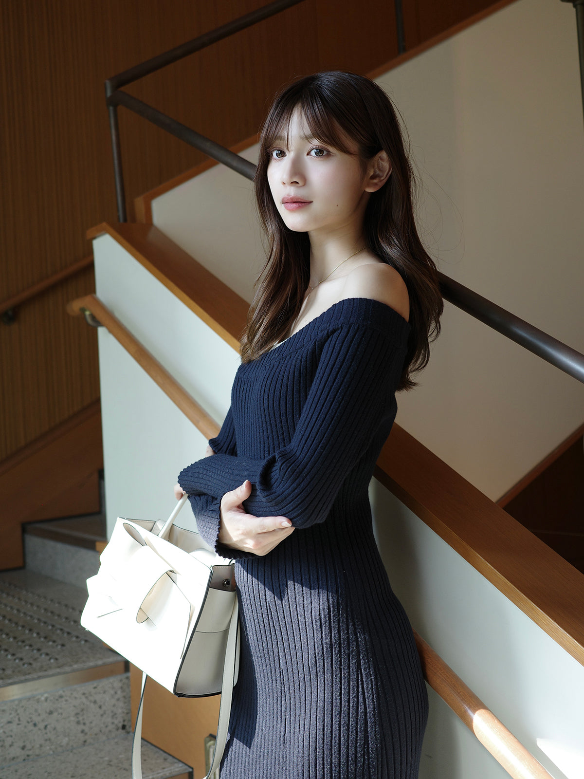 オフショルリブニットワンピース – ANDOR ONLINE