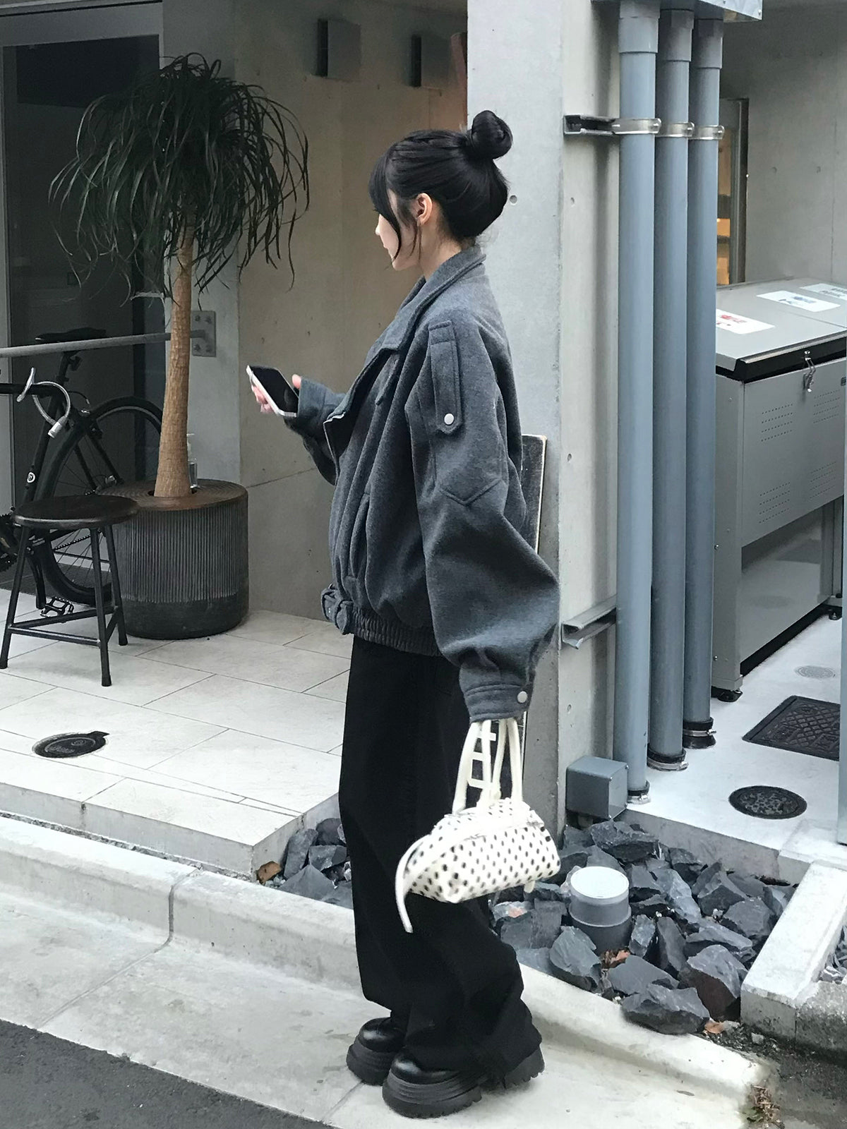 オーバーサイズライダースコート