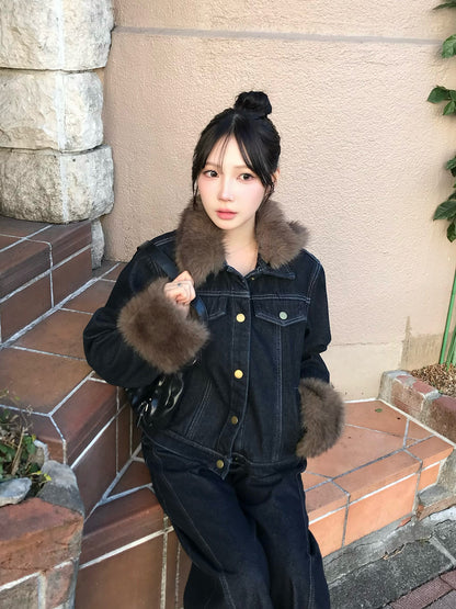 2WAYファータッチデニムジャケット