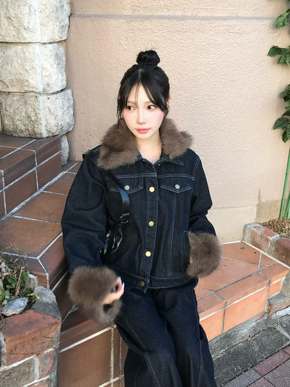 2WAYファータッチデニムジャケット