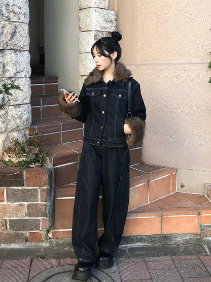 2WAYファータッチデニムジャケット