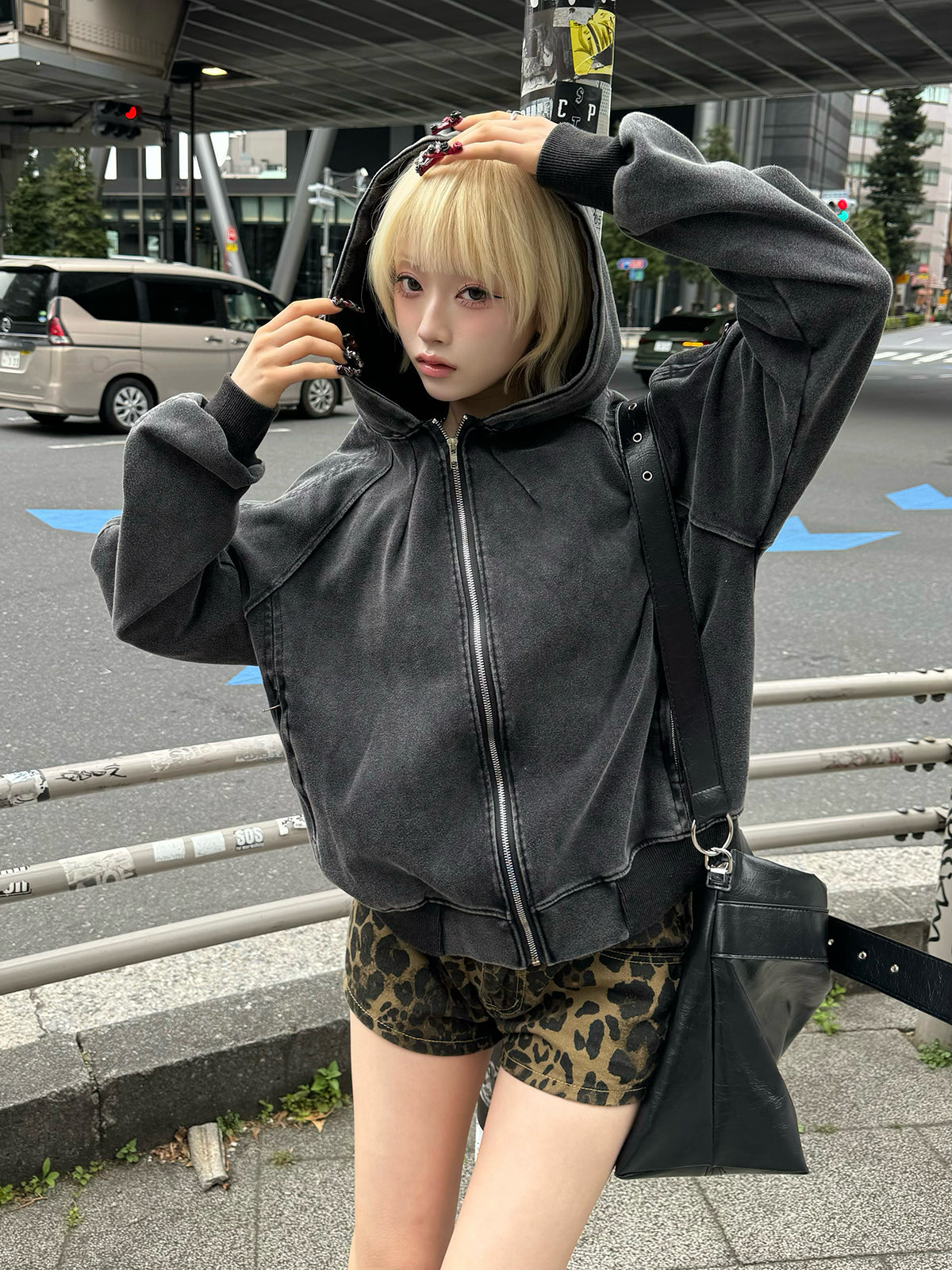 ウォッシュジップデザインブルゾン