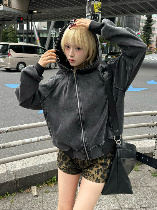 ウォッシュジップデザインブルゾン