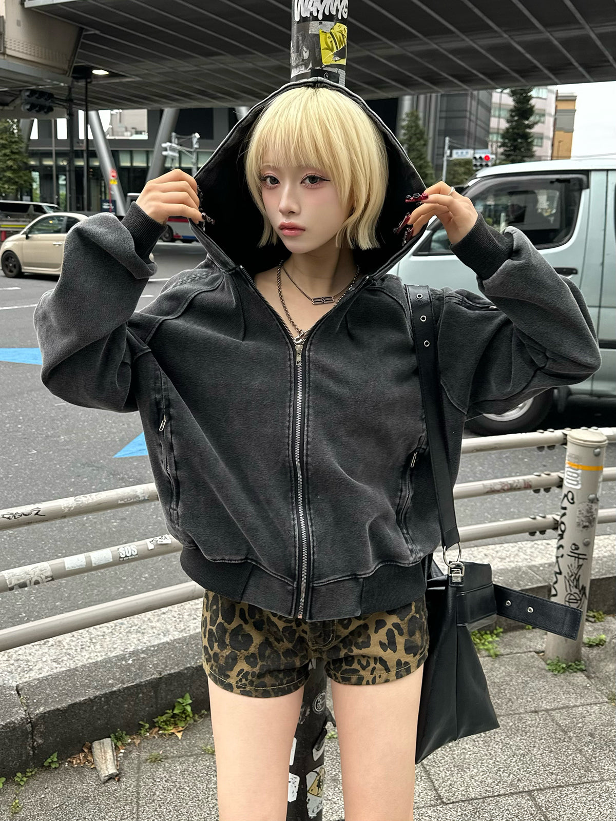 ウォッシュジップデザインブルゾン