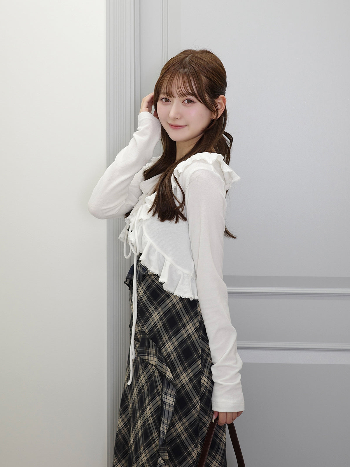 レディース フォクシー 黒 フリル付きカーディガン Coralyn Blossom 38♡
